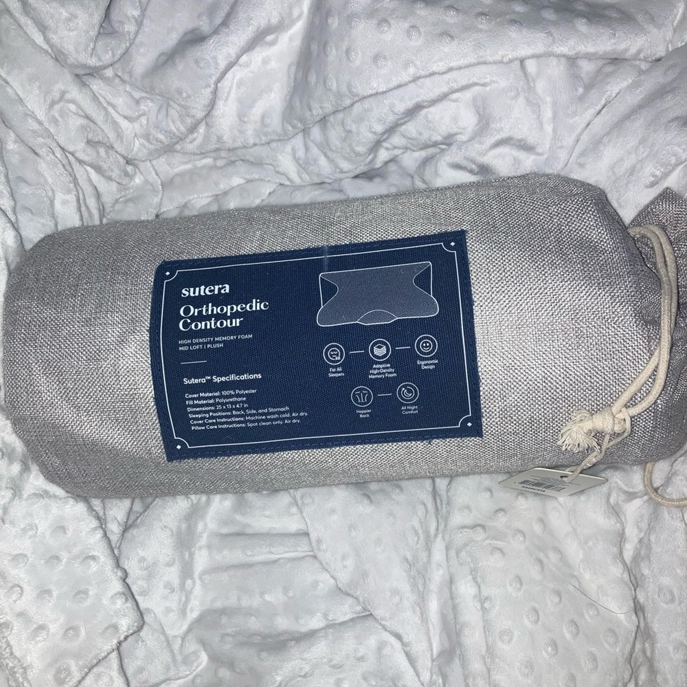 Gray Sutera Orthopedic Contour Pillow-The Dream Deep Pillow - Picture 2 of 8